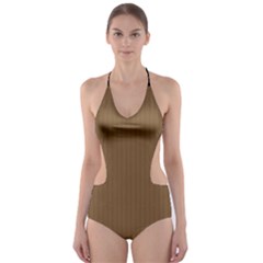 Coyote Brown - Cut-out One Piece Swimsuit by FashionLane