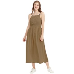 Coyote Brown - Boho Sleeveless Summer Dress by FashionLane