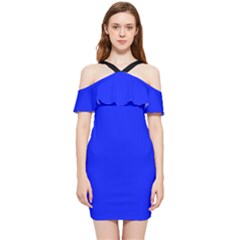Just Blue - Shoulder Frill Bodycon Summer Dress by FashionLane
