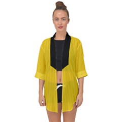 Just Yellow - Open Front Chiffon Kimono by FashionLane