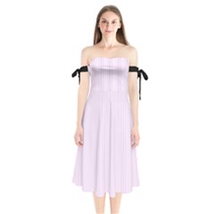 Pale Purple - Shoulder Tie Bardot Midi Dress by FashionLane