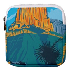 Guadalupe Mountains National Park With El Capitan Peak Texas United States Wpa Poster Art Color Mini Square Pouch by retrovectors
