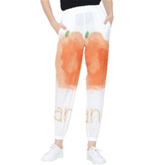 Orange Fruit Watercolor Painted Tapered Pants