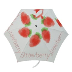 Strawbery Fruit Watercolor Painted Mini Folding Umbrellas by Mariart