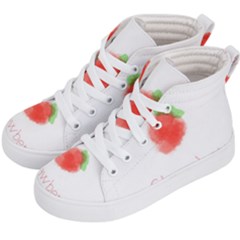 Strawbery Fruit Watercolor Painted Kids  Hi-top Skate Sneakers