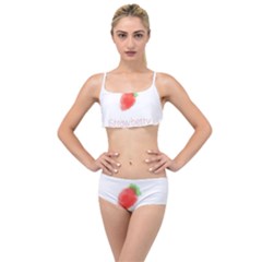 Strawbery Fruit Watercolor Painted Layered Top Bikini Set by Mariart