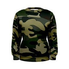 Green Military Camouflage Pattern Women s Sweatshirt by fashionpod