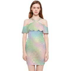 Pastel Mermaid Sparkles Shoulder Frill Bodycon Summer Dress by retrotoomoderndesigns