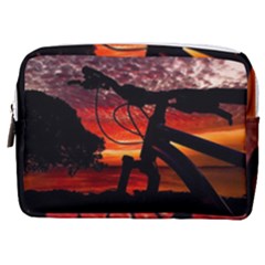 Mountain Bike Parked At Waterfront Park003 Make Up Pouch (medium) by dflcprintsclothing