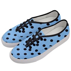 Large Black Polka Dots On Aero Blue - Women s Classic Low Top Sneakers by FashionLane