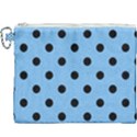 Large Black Polka Dots On Aero Blue - Canvas Cosmetic Bag (XXXL) View1
