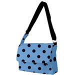 Large Black Polka Dots On Aero Blue - Full Print Messenger Bag (S)