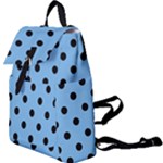 Large Black Polka Dots On Aero Blue - Buckle Everyday Backpack