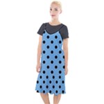 Large Black Polka Dots On Aero Blue - Camis Fishtail Dress