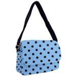 Large Black Polka Dots On Aero Blue - Courier Bag