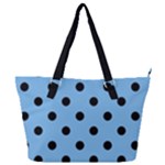 Large Black Polka Dots On Aero Blue - Full Print Shoulder Bag