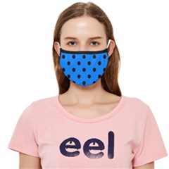Large Black Polka Dots On Azure Blue - Cloth Face Mask (adult) by FashionLane