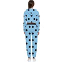 Large Black Polka Dots On Baby Blue - Cropped Zip Up Lounge Set View2