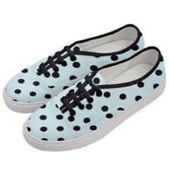 Large Black Polka Dots On Pale Blue - Women s Classic Low Top Sneakers by FashionLane