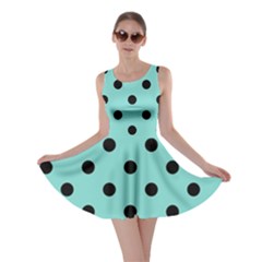 Large Black Polka Dots On Tiffany Blue - Skater Dress by FashionLane