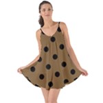 Large Black Polka Dots On Coyote Brown - Love the Sun Cover Up