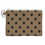 Large Black Polka Dots On Coyote Brown - Canvas Cosmetic Bag (XL)