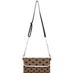 Large Black Polka Dots On Coyote Brown - Mini Crossbody Handbag