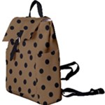 Large Black Polka Dots On Coyote Brown - Buckle Everyday Backpack