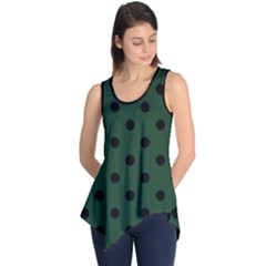 Large Black Polka Dots On Eden Green - Sleeveless Tunic by FashionLane