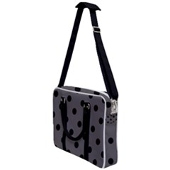 Large Black Polka Dots On Carbon Grey - Cross Body Office Bag by FashionLane