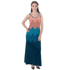 Flat Ocean Palette Sleeveless Velour Maxi Dress by goljakoff