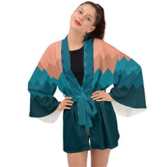 Flat Ocean Palette Long Sleeve Kimono