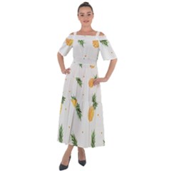 Pineapple Pattern Shoulder Straps Boho Maxi Dress  by goljakoff