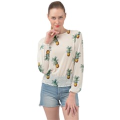 Tropical Pineapples Banded Bottom Chiffon Top by goljakoff