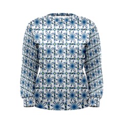 Azulejo Style Blue Tiles Women s Sweatshirt by MintanArt