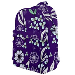 Floral Blue Pattern Classic Backpack by MintanArt