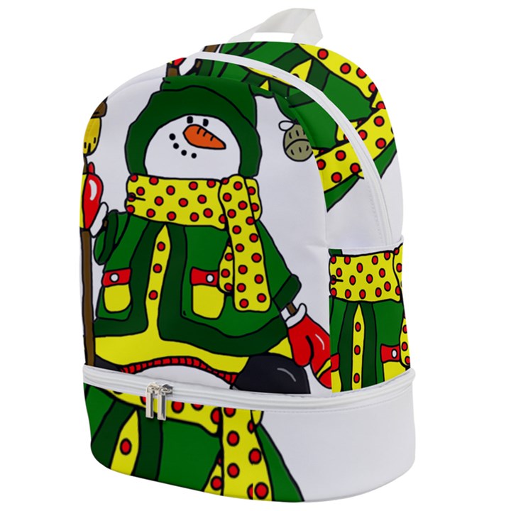 Christmas Snowman  Zip Bottom Backpack