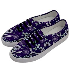 Floral Blue Pattern  Men s Classic Low Top Sneakers by MintanArt