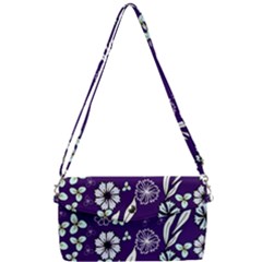 Floral Blue Pattern  Removable Strap Clutch Bag by MintanArt