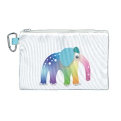 Illustrations Elephant Colorful Pachyderm Canvas Cosmetic Bag (large)