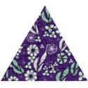 Floral blue pattern  Wooden Puzzle Triangle View1