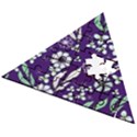 Floral blue pattern  Wooden Puzzle Triangle View2