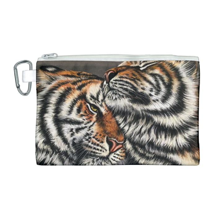 Two Tigers A3 Print Canvas Cosmetic Bag (Large)