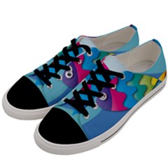 Illustrations Fish Sea Summer Colorful Rainbow Men s Low Top Canvas Sneakers