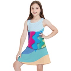 Illustrations Fish Sea Summer Colorful Rainbow Kids  Lightweight Sleeveless Dress