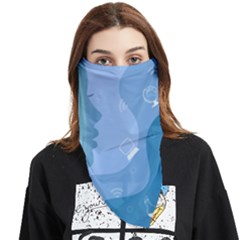 Online Woman Beauty Blue Face Covering Bandana (triangle)