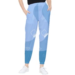 Online Woman Beauty Blue Tapered Pants