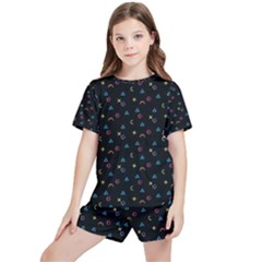 Abstract Texture Kids  Tee And Sports Shorts Set