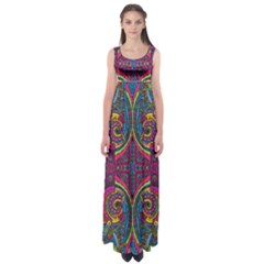 Colorful Boho Pattern Empire Waist Maxi Dress by designsbymallika