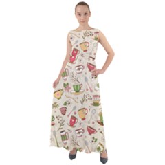 Green Tea Love Chiffon Mesh Boho Maxi Dress by designsbymallika